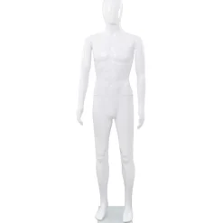 Aidon kokoinen miesmallinukke lasijalustalla 185cm