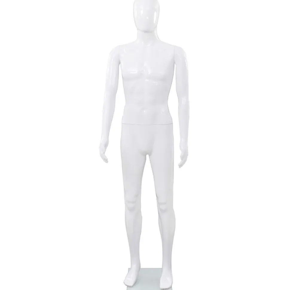 Aidon kokoinen miesmallinukke lasijalustalla 185cm