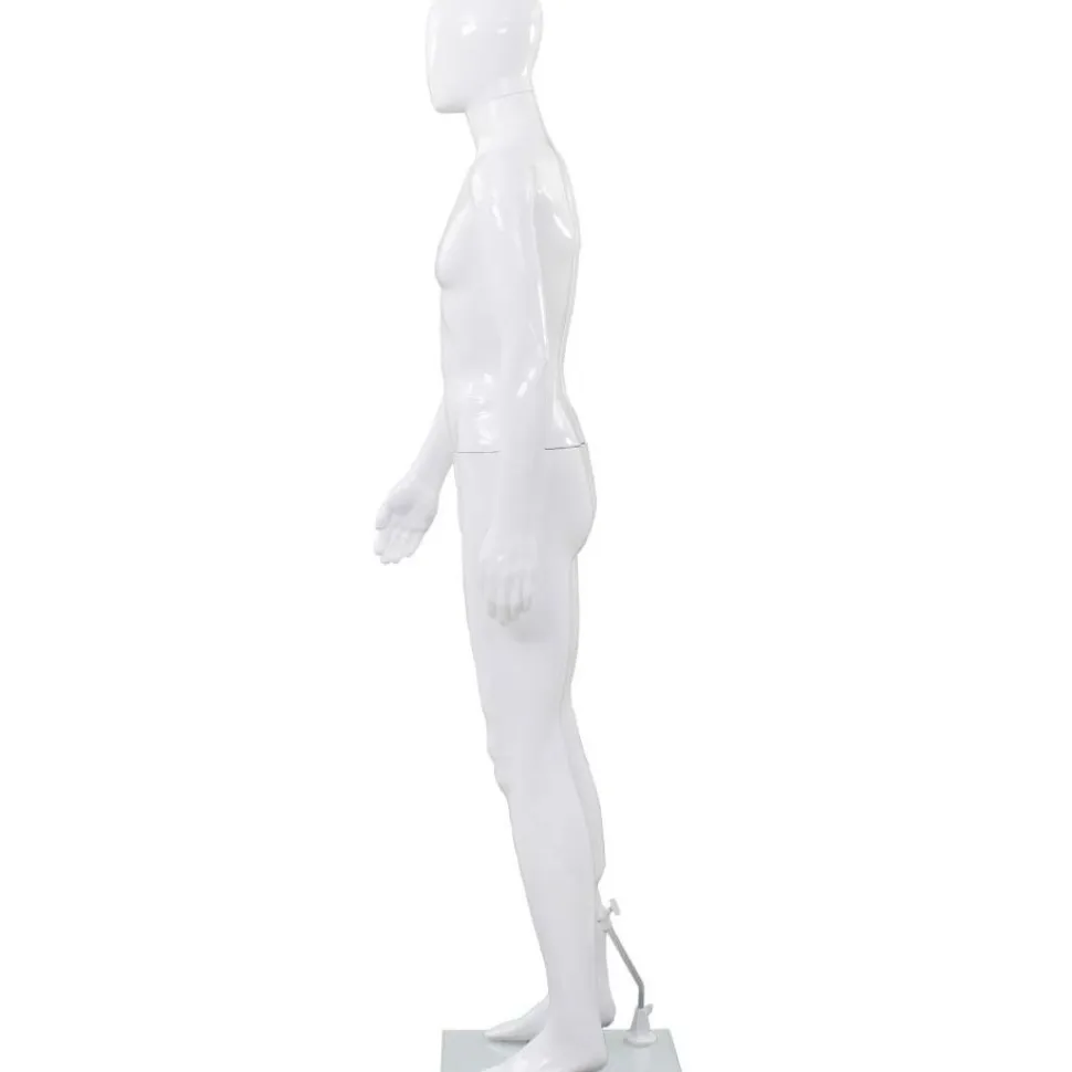 Aidon kokoinen miesmallinukke lasijalustalla 185cm