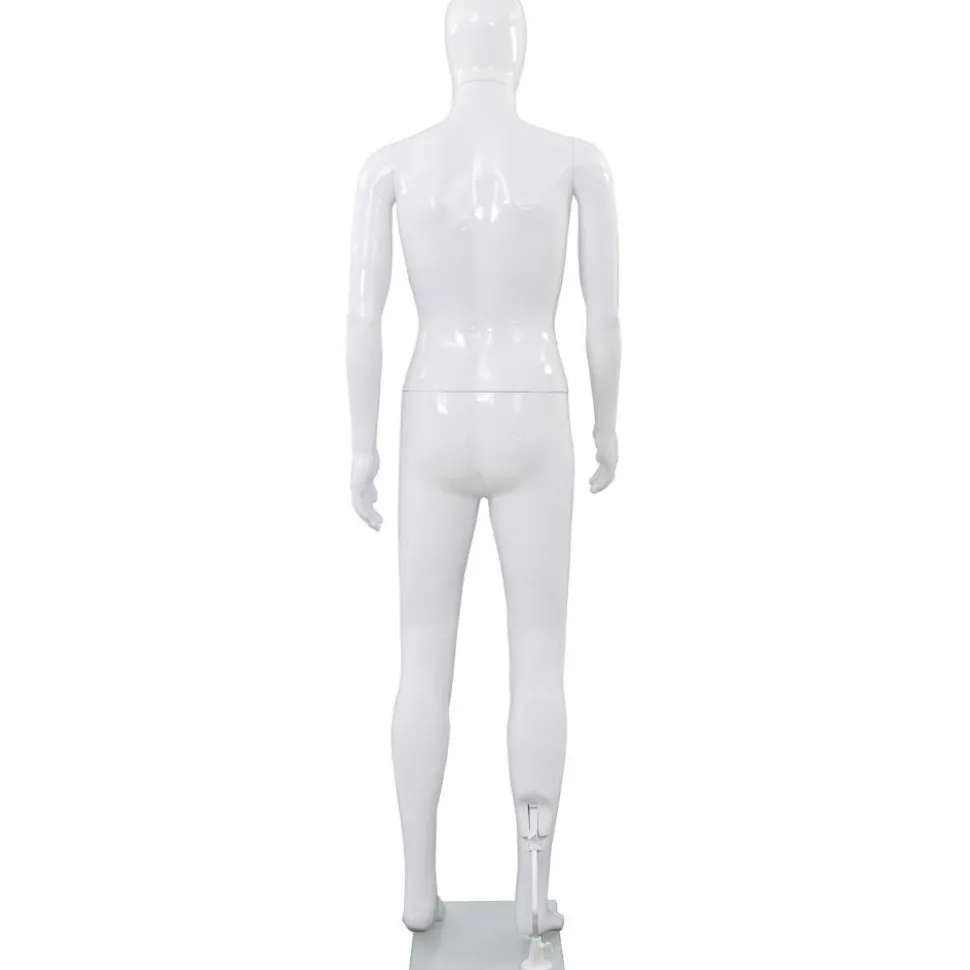Aidon kokoinen miesmallinukke lasijalustalla 185cm