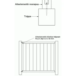 Aitaelementti Lehto A06R 1800x800 mm vinoristikko ruskea