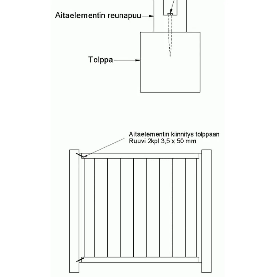 Aitaelementti Lehto A08R 1200x300 mm vinoristikko ruskea