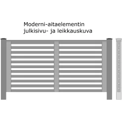Aitaelementti Moderni 2000x1000 mm puu pohjamaalattu