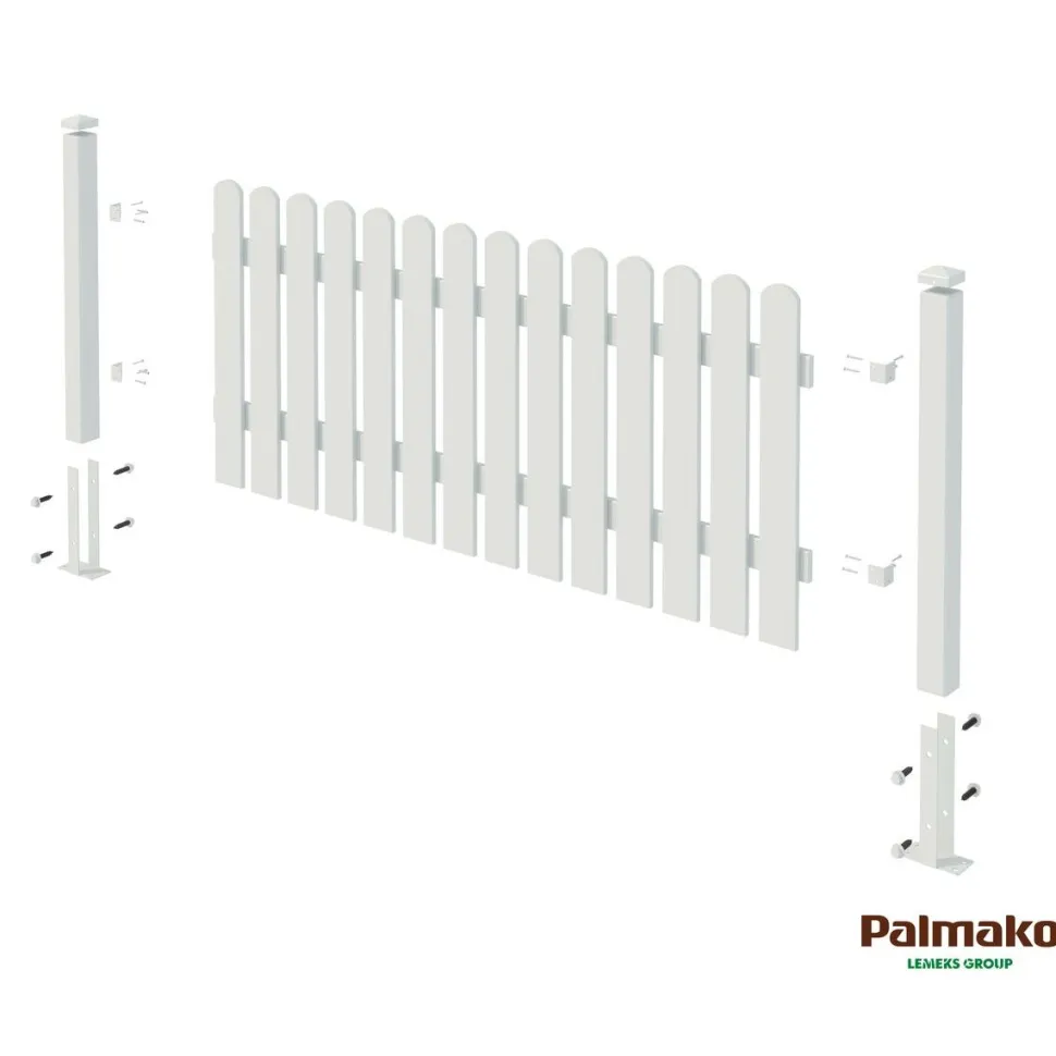 Aitaelementti Palmako Lovisa 10 100x180 cm valkoinen 5 kpl/pkt