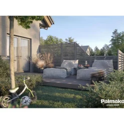 Aitaelementti Palmako Nina1 GYVPI 1800x1800mm painekyllästetty harmaa, 5kpl/pkt