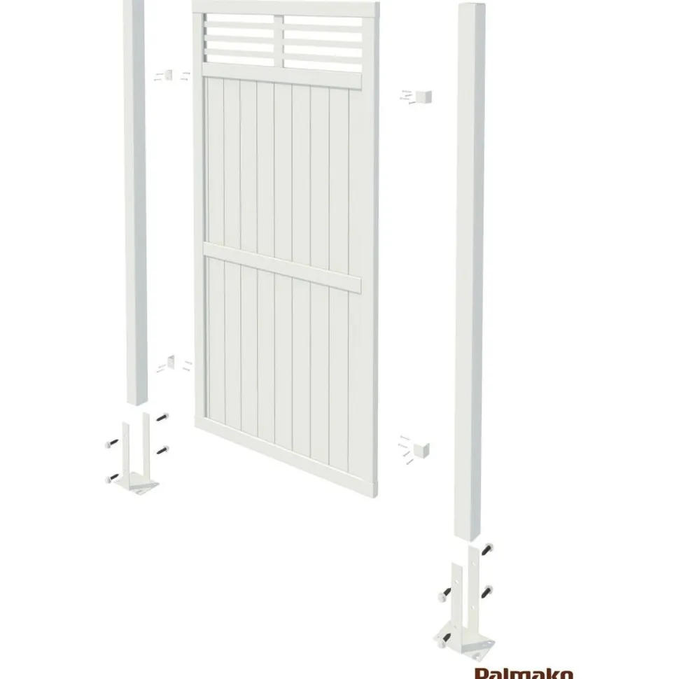 Aitaelementti Palmako Nina3 GYVPI 900x1800mm painekyllästetty harmaa, 5kpl/pkt