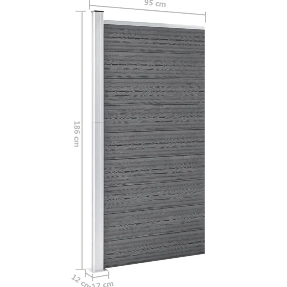 Aitapaneeli WPC 95x186 cm musta