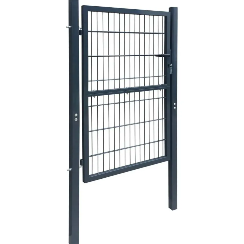 Aitaportti yksiovinen antrasiitin harmaa 106x230cm