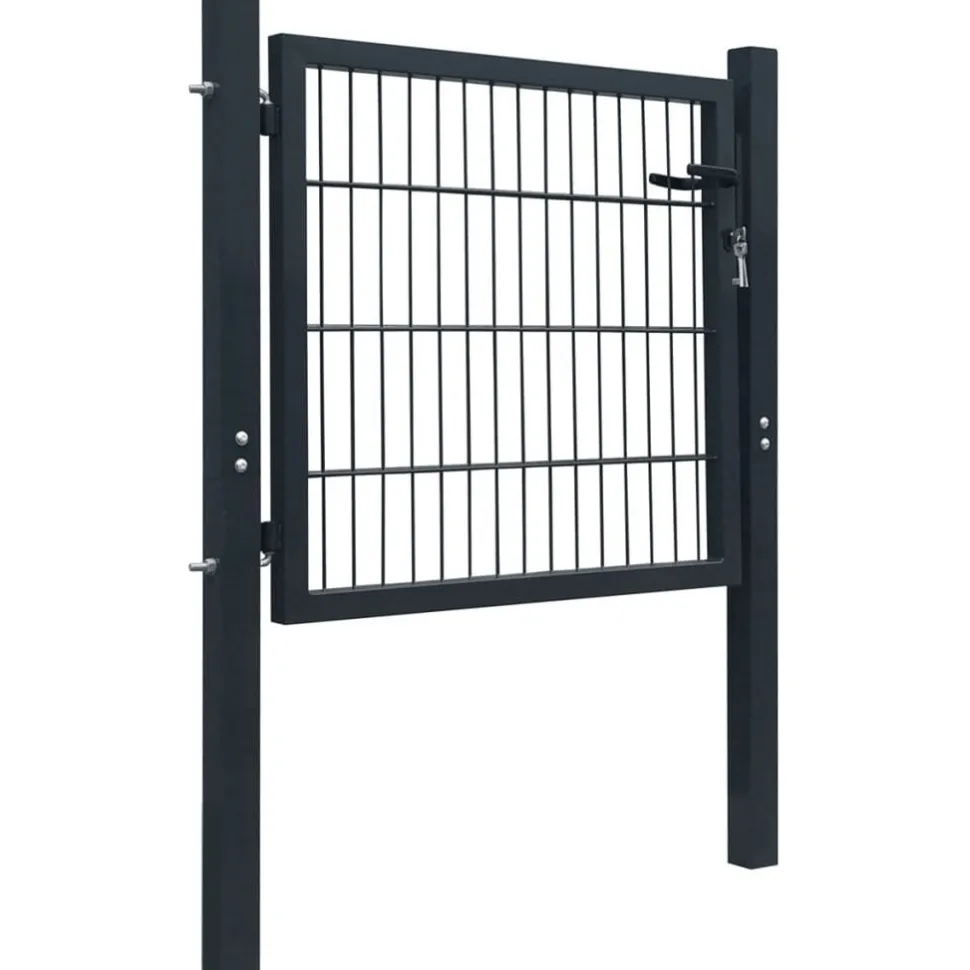 Aitaportti yksiovinen antrasiitin harmaa 106x130cm