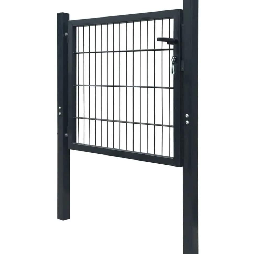 Aitaportti yksiovinen antrasiitin harmaa 106x130cm