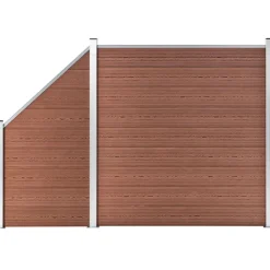 Aitasarja 1 neliöpaneeli + 1 vinopaneeli WPC 273x186 cm ruskea
