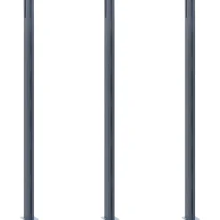 Aitatolpat 185cm, alumiini, tummanharmaa, eri pakkauskokoja