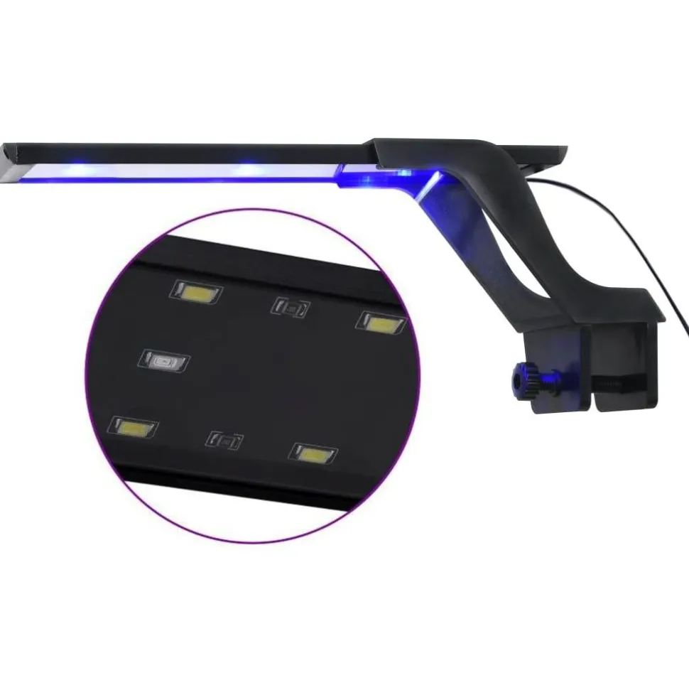 Akvaarion LED-valo kiinnittimillä 25-45 cm valkoinen