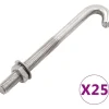 Ankkuroitu J-pultti mutteri ja aluslevy M8x120mm 25kpl