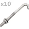 Ankkuroitu J-pultti mutteri ja aluslevy M8x100mm 25kpl