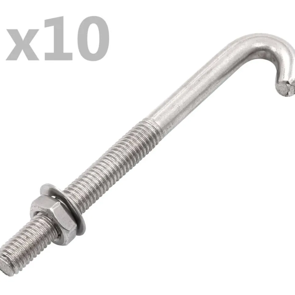 Ankkuroitu J-pultti mutteri ja aluslevy M8x100mm 25kpl