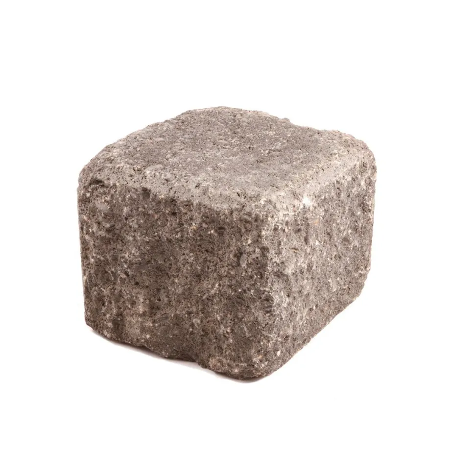 Antiikkimuurikivi Lakka lohko puolikas 180x180x150 mm musta