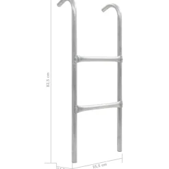 2-askelmaiset trampoliinin tikkaat, teräs, hopea, 82,5 cm