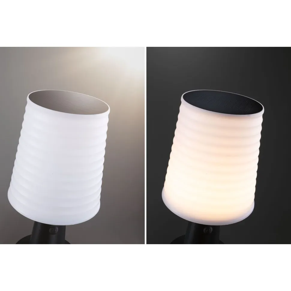 Aurinkokennopöytävalaisin Paulmann Ilanga 30cm IP44 2700K 125lm USB antrasiitti