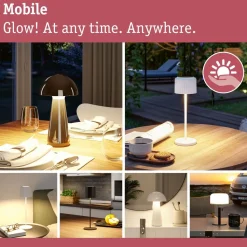 Aurinkokennopöytävalaisin Paulmann Soala 30.6cm 2700K 165lm 2.1W USB antrasiitti