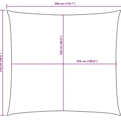 Aurinkopurje Oxford-kangas suorakaide 2,5x3 m ruskea (35810)