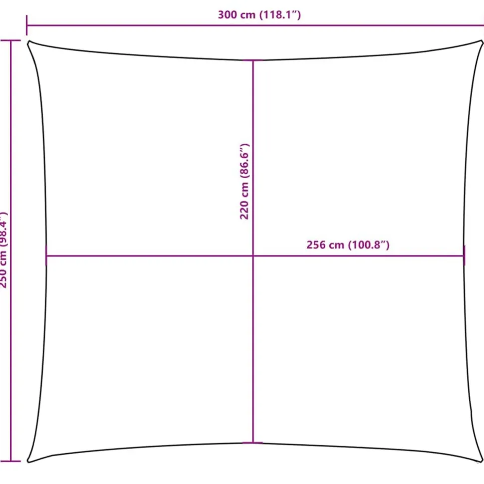 Aurinkopurje Oxford-kangas suorakaide 2,5x3 m ruskea (35810)