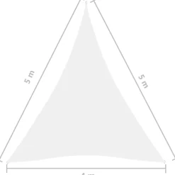 Aurinkopurje Oxford-kangas kolmio 4x5x5 m valkoinen