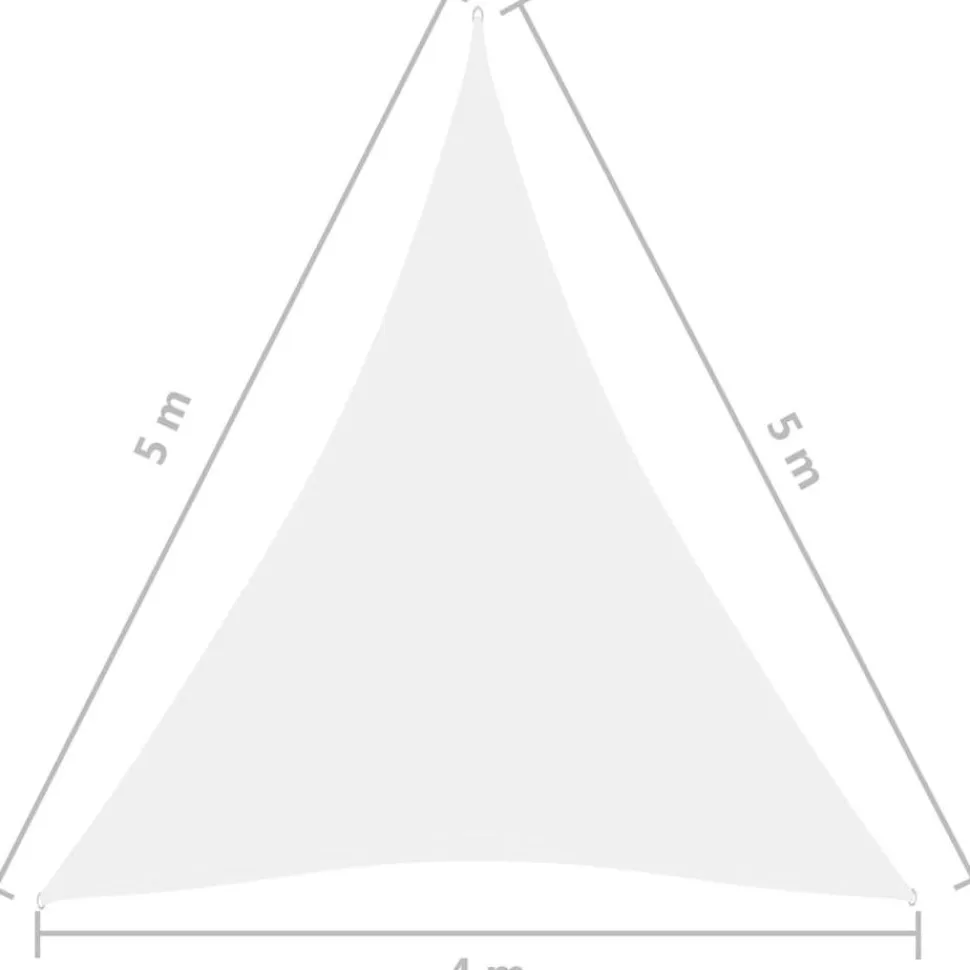 Aurinkopurje Oxford-kangas kolmio 4x5x5 m valkoinen