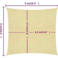 Aurinkopurje 160 g/m² beige 5x5 m HDPE
