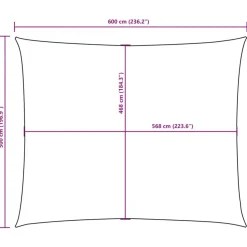 Aurinkopurje Oxford-kangas suorakaide 5x6 m musta (35769)