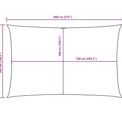 Aurinkopurje Oxford-kangas suorakaide 5x8 m ruskea (35826)