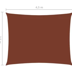 Aurinkopurje Oxford kangas suorakaide 2,5x4,5 m terrakotta
