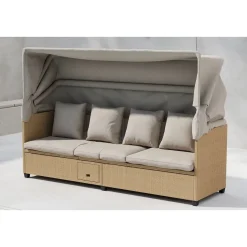 Aurinkotuoli katoksella Venture Home Nopy, beige/polyrottinki