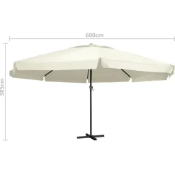 Aurinkovarjo alumiinitanko 500 cm antrasiitti