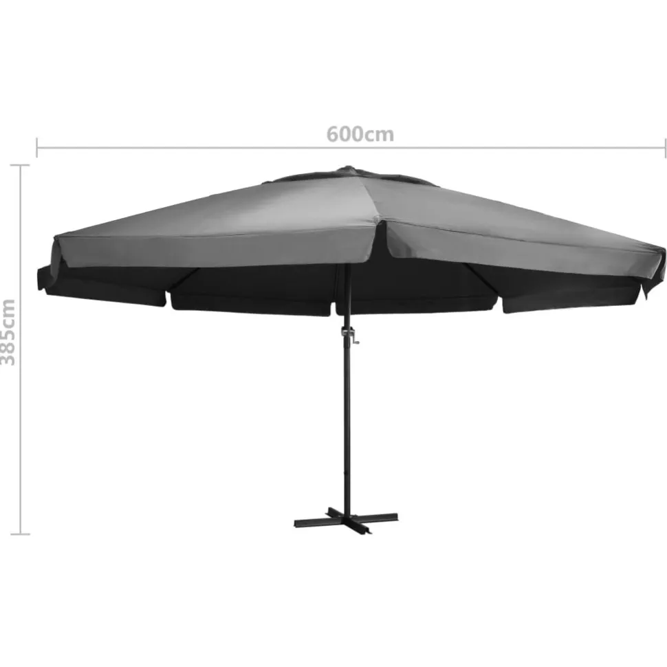 Aurinkovarjo alumiinitanko 500 cm antrasiitti