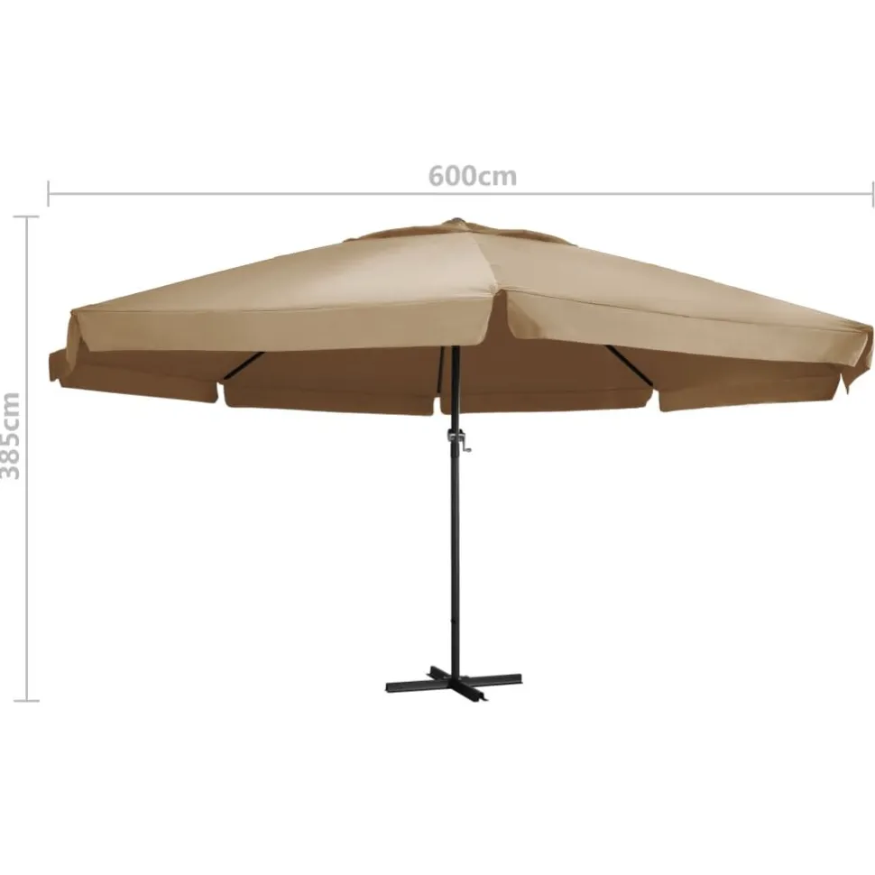Aurinkovarjo alumiinitanko 500 cm antrasiitti