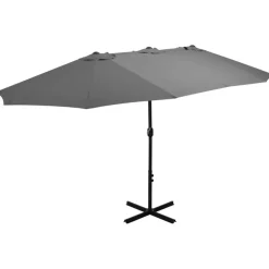 Aurinkovarjo alumiinitanko 460x270 cm antrasiitti