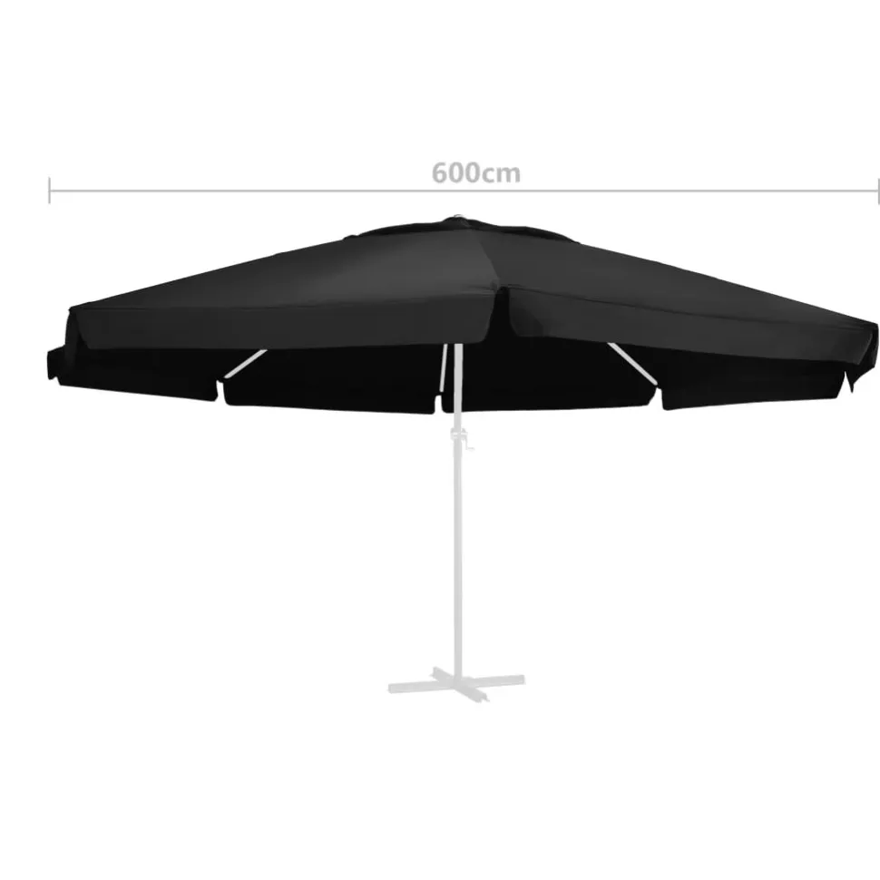 Aurinkovarjon vaihtokangas musta 500 cm (12544)