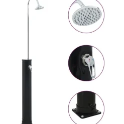 Aurinkovoimasuihku 214 cm 20l musta