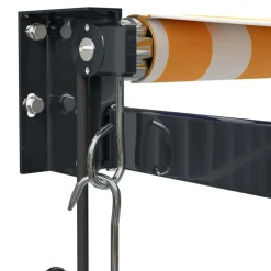 Automaattisesti sisäänkelattava markiisi keltainen/valkoinen 5x3 m
