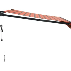 Automaattisesti sisäänkelattava markiisi oranssi/ruskea 3,5x2,5 m