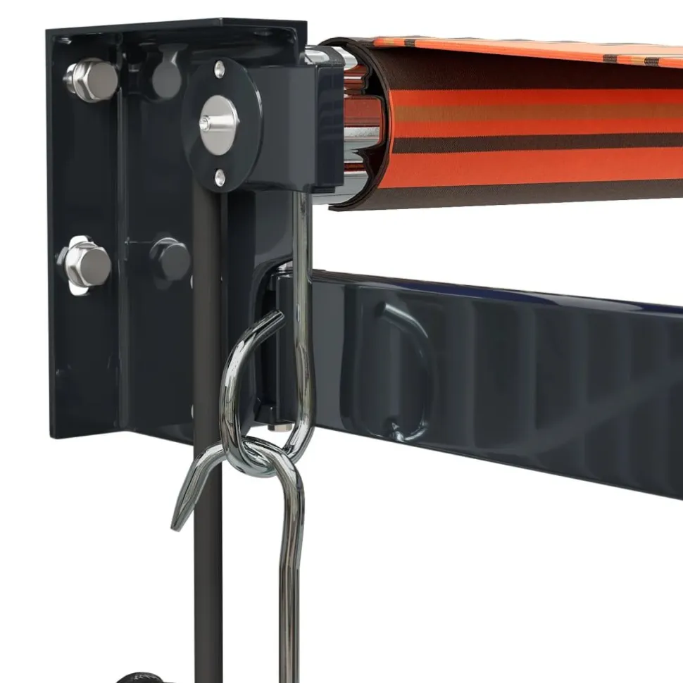 Automaattisesti sisäänkelattava markiisi oranssi/ruskea 3x2,5 m