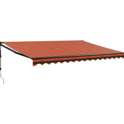 Automaattisesti sisäänkelattava markiisi oranssi/ruskea 4x3 m