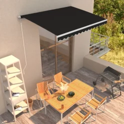 Automaattisesti sisäänkelattava markiisi 300x250cm sinivalk.