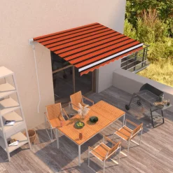 Automaattisesti sisäänkelattava markiisi 300x250cm sinivalk.