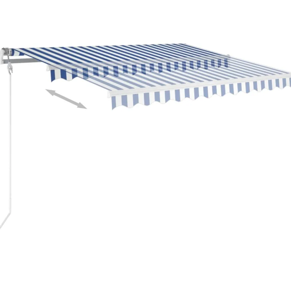 Automaattisesti sisäänkelattava markiisi 300x250cm sinivalk.