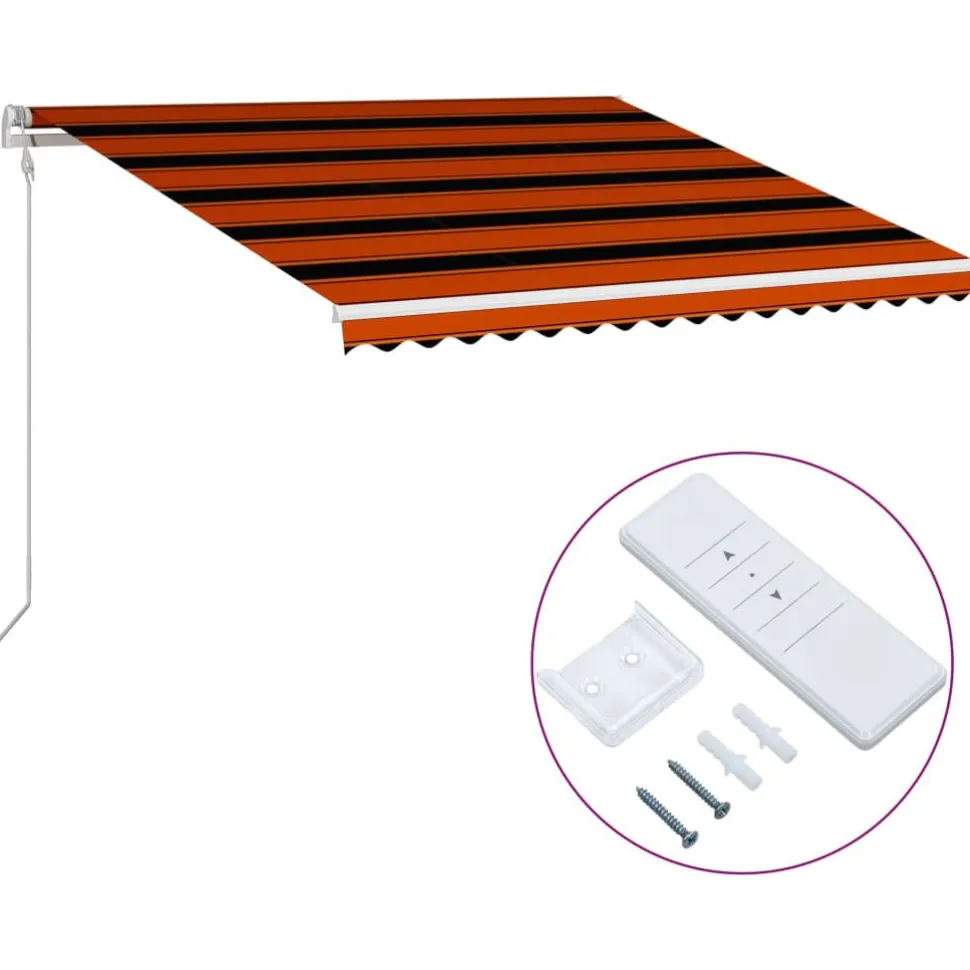 Automaattisesti sisäänkelattava markiisi 300x250cm sinivalk.