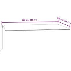 Automaattisesti sisäänkelattava markiisi 300x250cm sinivalk.