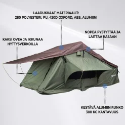 Auton kattoteltta Trekker Cabin L, eri värejä