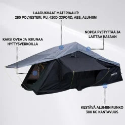 Auton kattoteltta Trekker Cabin L, eri värejä